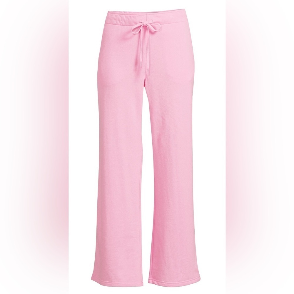 Avia French Terry High-Rise Yoga Pants Flare XL 16-18 Bermuda Pink Pockets - Picture 3 of 6